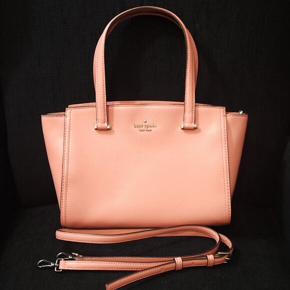 Kate Spade Geraldine Sunset Daze Peachy Pink Leather Satchel Crossbody Bag - Picture 1 of 12